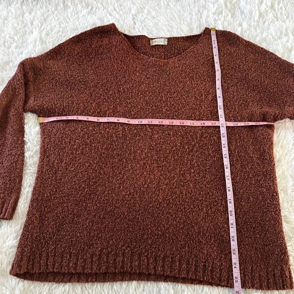 Altar'd State Women Small Medium Rust Orange Textured V Neck Long Sleeve Sweater